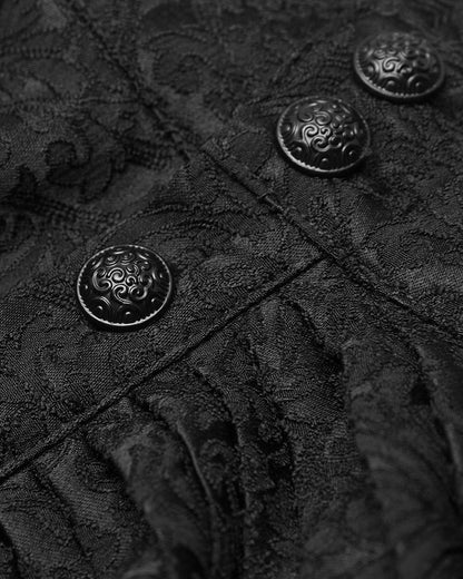 WY-1260 Fenwick Mens Gothic Regency Shirt - Black Jacquard