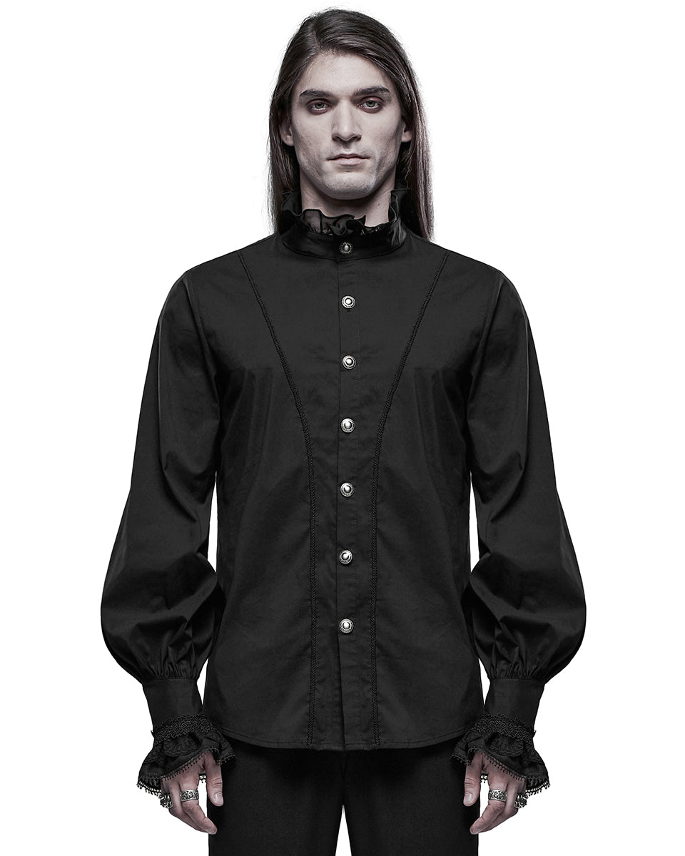 WY-1320 Mens Gothic Aristocrat Shirt - Black