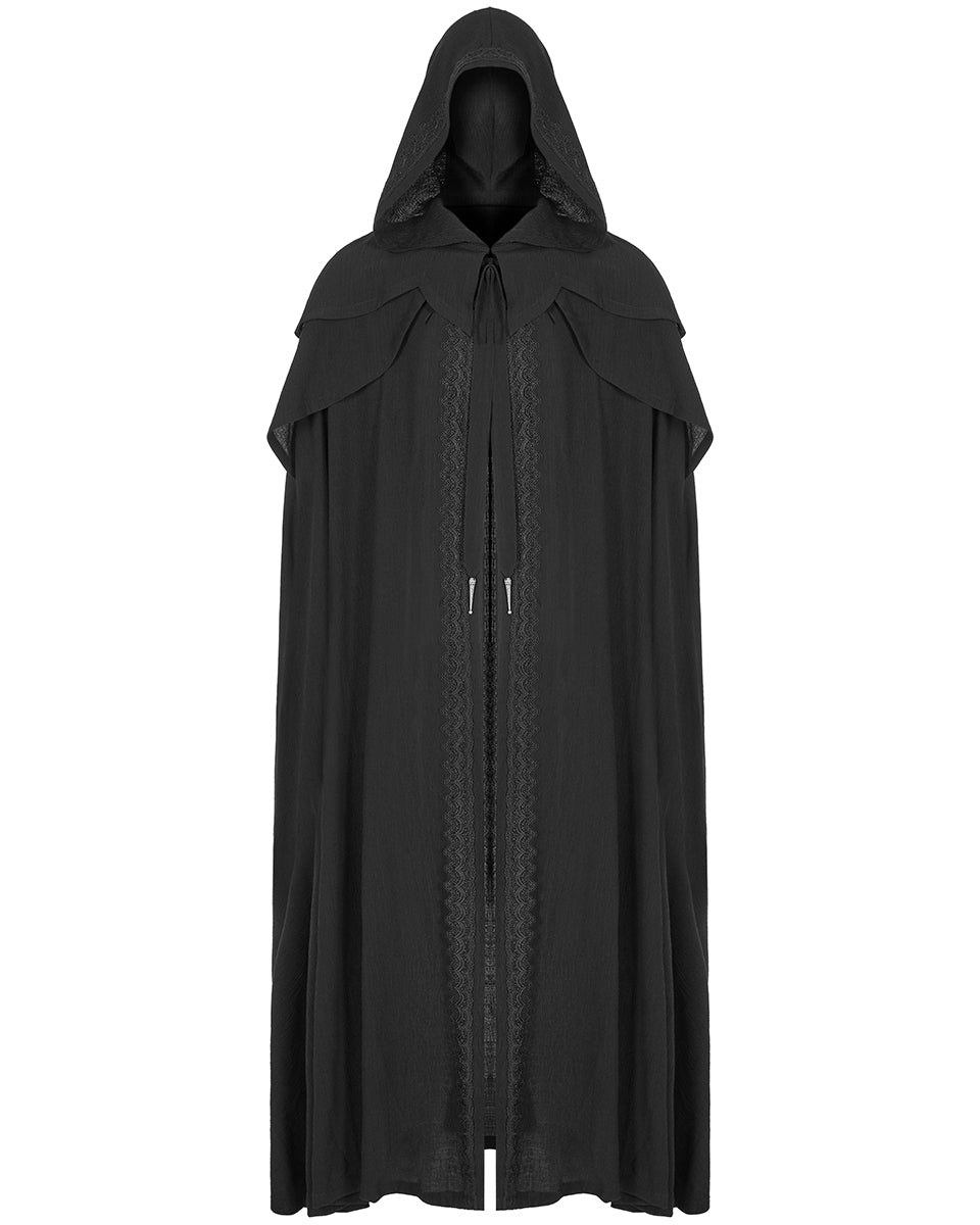 WY-1177 Necromancer Mens Hooded Gothic Travelling Cloak