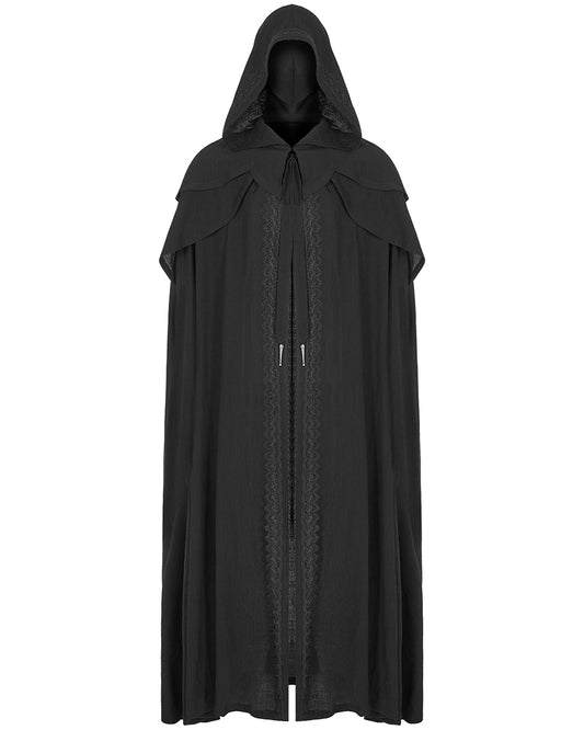 WY-1177 Necromancer Mens Hooded Gothic Travelling Cloak