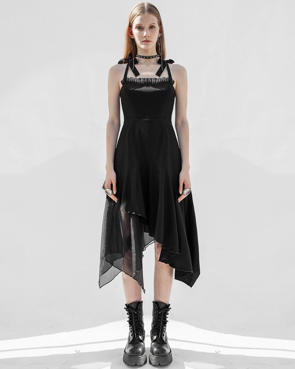 OPQ-1029 Daily Life Asymmetric Gothic Witch Sling Dress