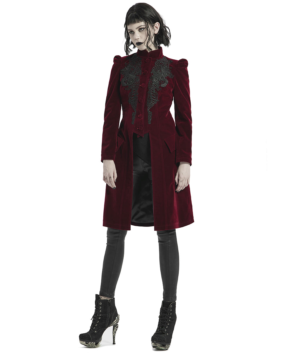 WY-1306 Womens Vespertine Mid-Length Coat - Red