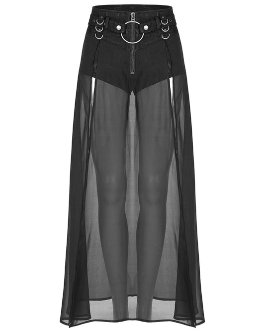 WQ-494 Womens CyberPunk Layered Hot Pants & Skirt