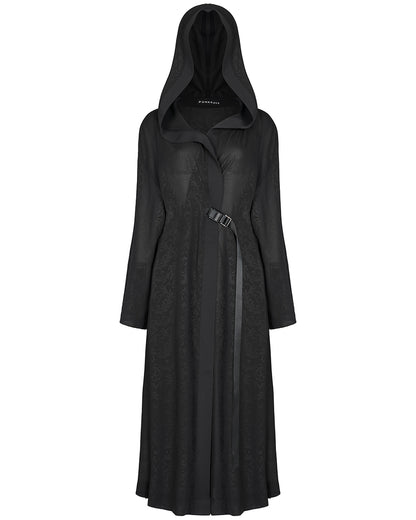 OPY-655 Daily Life Casual Baroque Gothic Printed Mesh Hooded Cloak