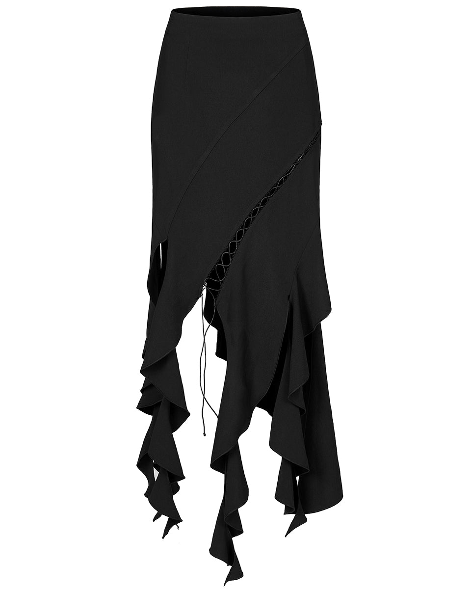OQ-004 Daily Life Urban Occult Casual Gothic Irregular Hem Skirt