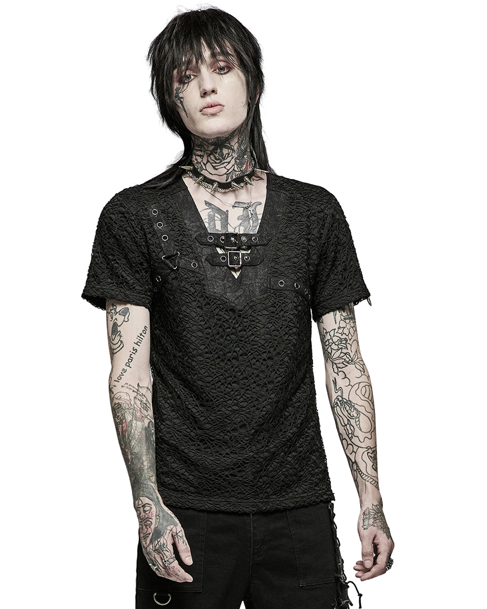 WT-704 Mens Apocalyptic Punk Mesh Tee