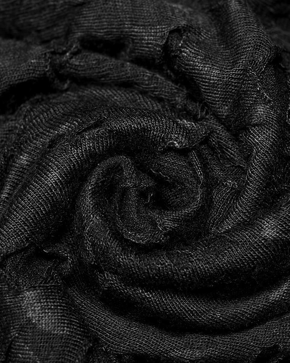 WT-753 Mens Dark Dystopian Gothic Sectional Broken Knit Top