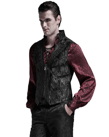 WY-1281 Alasandyre Mens Gothic Pleated Waistcoat Vest