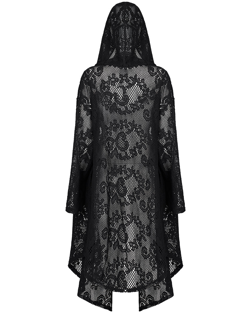 WY-1395 Womens Gothic Baroque Knit Hooded Cardigan Cloak