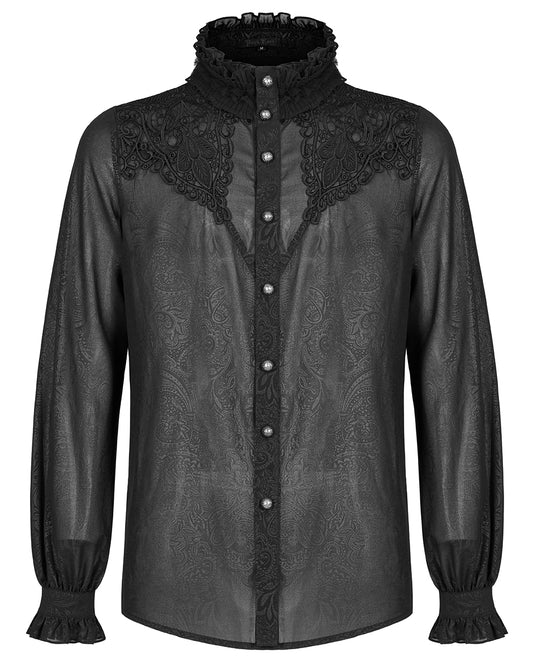 WY-1380 Mens Gothic Aristocrat Paisley Applique Dress Shirt