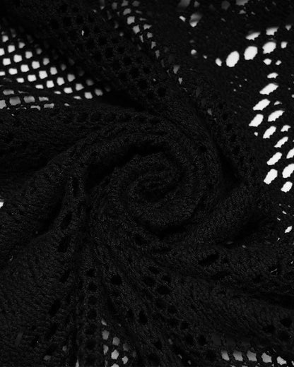 WY-1395 Womens Gothic Baroque Knit Hooded Cardigan Cloak