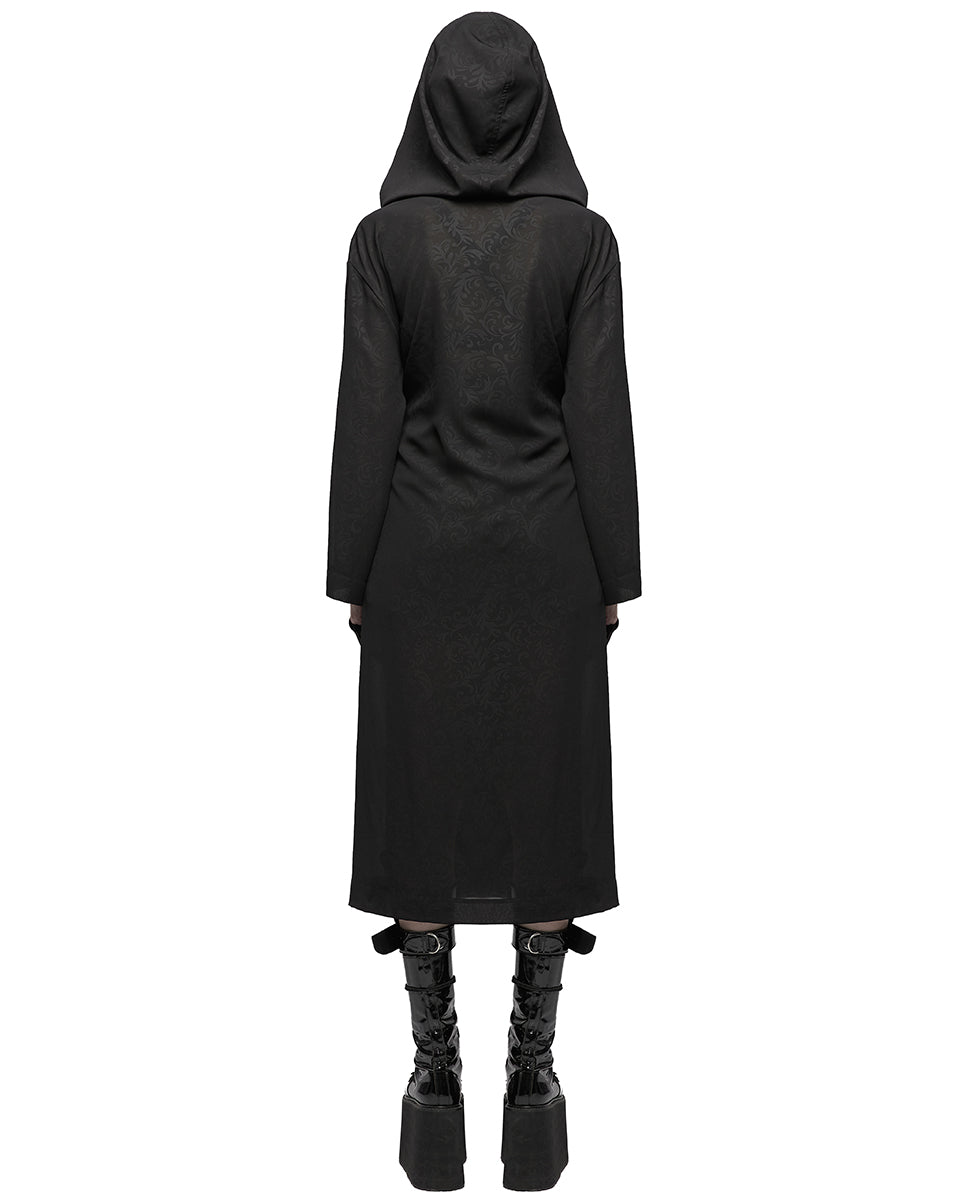 OPY-655 Daily Life Casual Baroque Gothic Printed Mesh Hooded Cloak