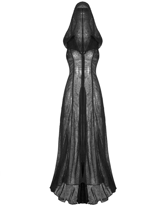 WY-1275 Embracing Fate Long Ethereal Gothic Hooded Waistcoat Gown
