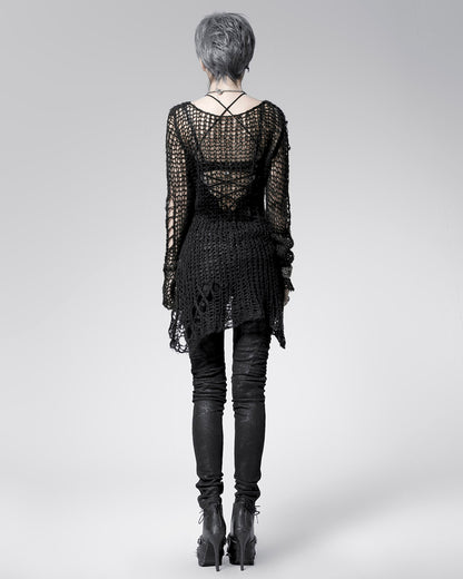 PM-004 Shredded Knit Sweater - Black