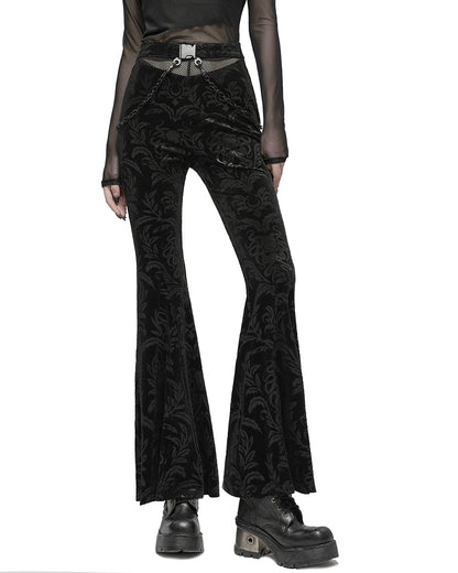 OPK-476 Daily Life Casual Baroque Gothic Velvet Flared Pants