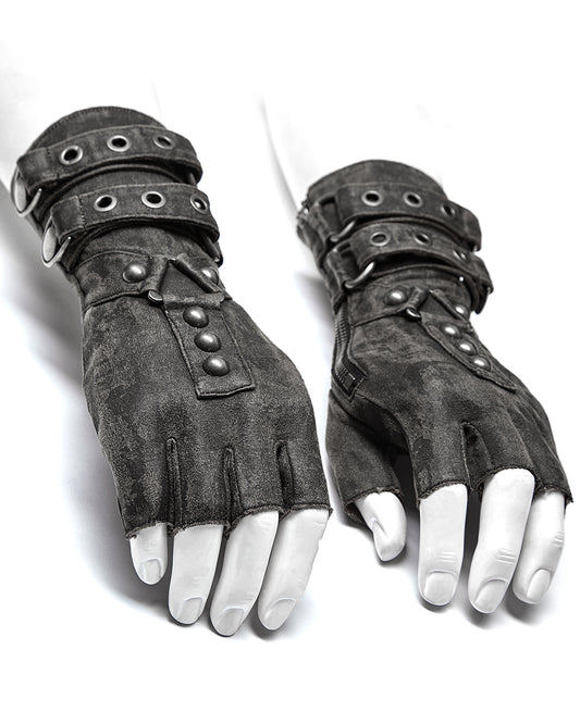 WS-252 Mens Dieselpunk Engineer Gloves - Grey