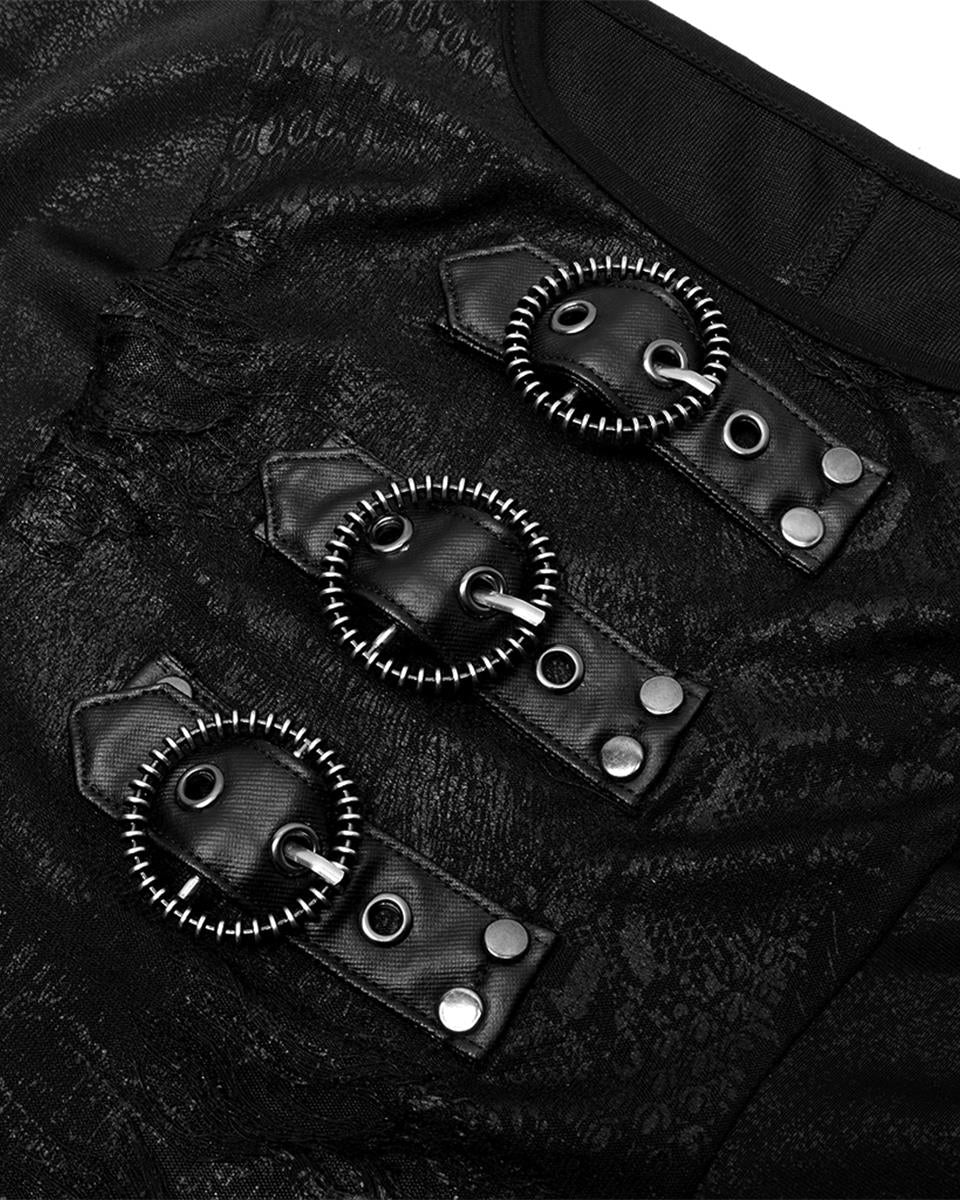 WQ-553 Womens Long Gothic Cyber Punk Serpentine Side Splits Maxi Dress