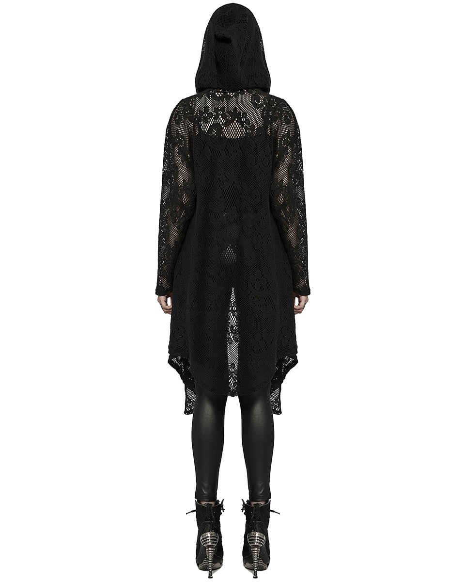 WY-1395 Womens Gothic Baroque Knit Hooded Cardigan Cloak
