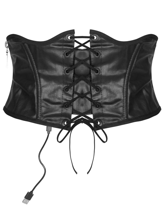 OPS193 Daily Life PU Coated Utilitarian Cyberpunk Heated Waist Cincher