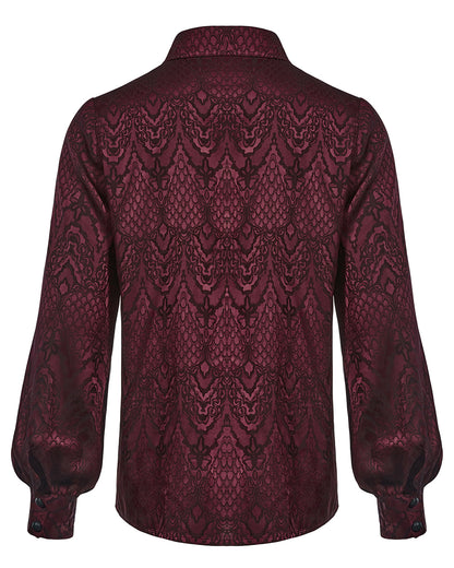 WY-1279 Mens Serpentine Gothic Dandy Shirt - Red