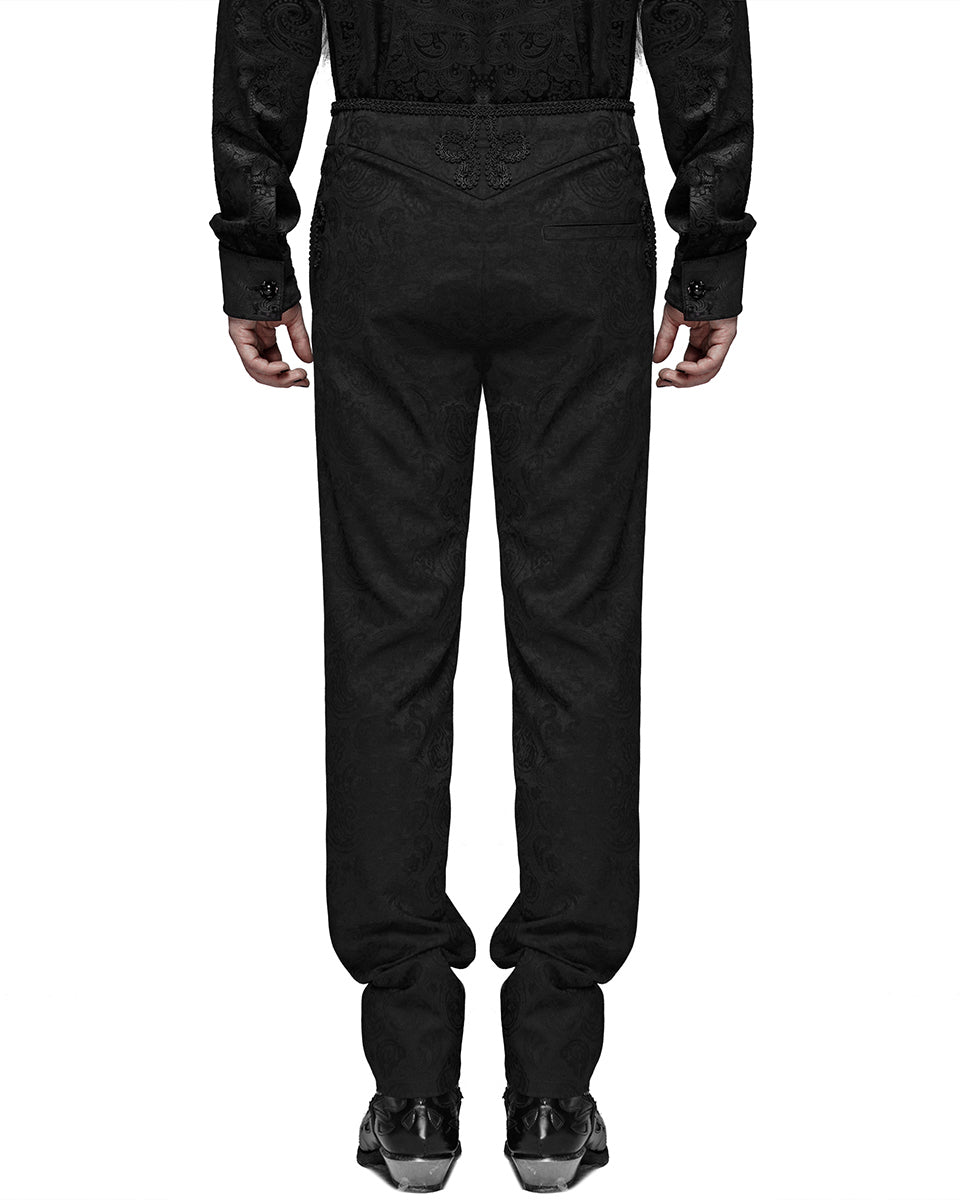 WK-385 Mens Gothic Steampunk Pants - Black