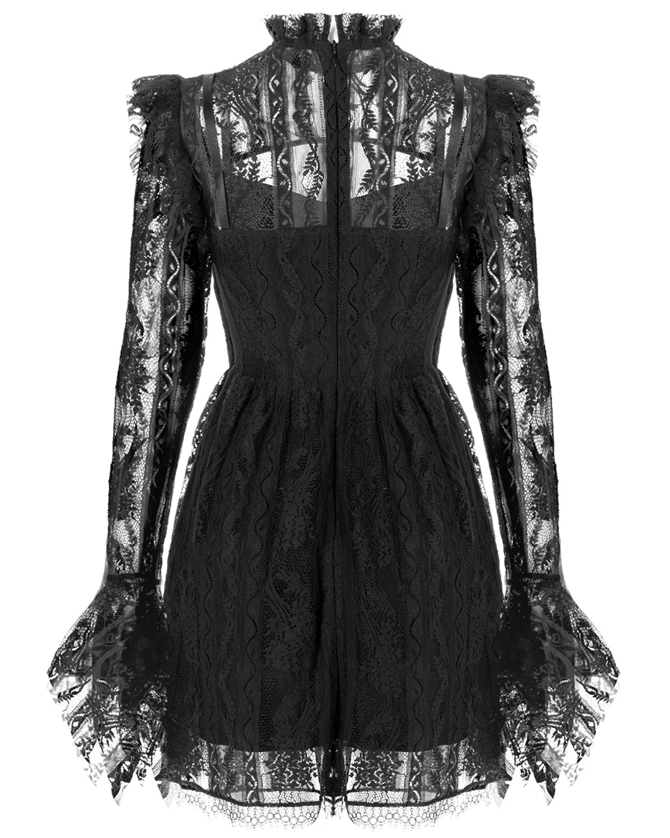 OPQ722 Daily Life Urban Occult Gothic Lace Keyhole Witch Dress Punk Rave