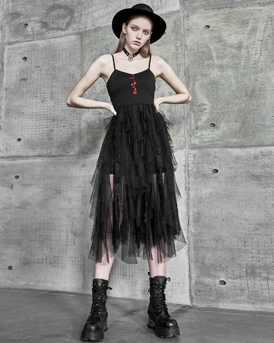OPQ-777 Daily Life Kiss From A Rose Gothic Midi Dress