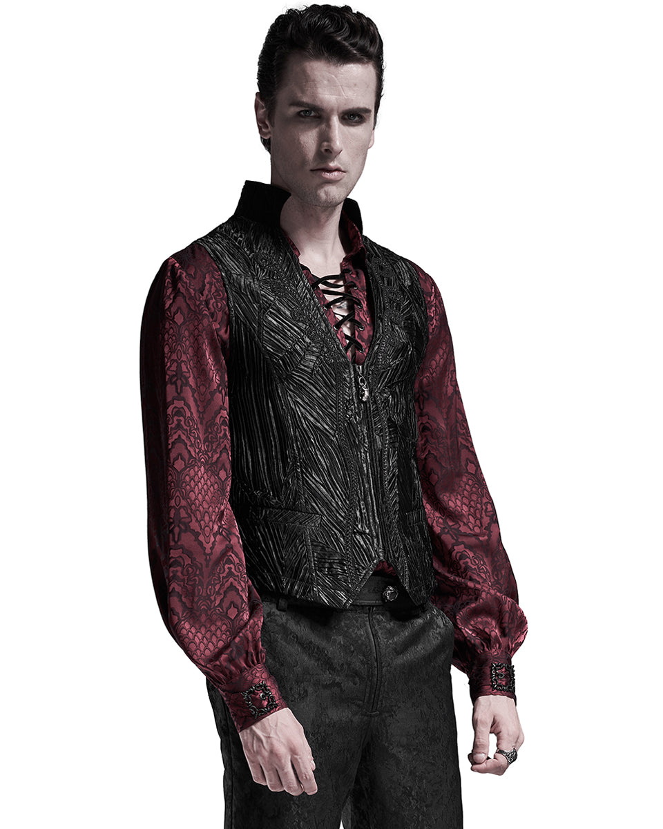 WY-1281 Alasandyre Mens Gothic Pleated Waistcoat Vest