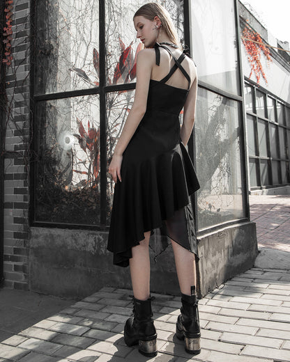 OPQ-1029 Daily Life Asymmetric Gothic Witch Sling Dress