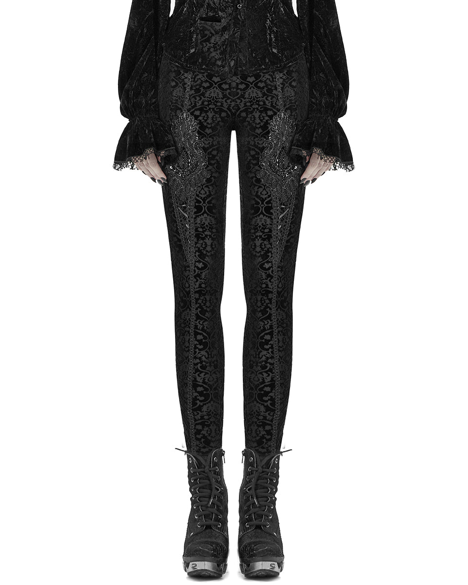 WK-464 Womens  Gothic Devore Leggings