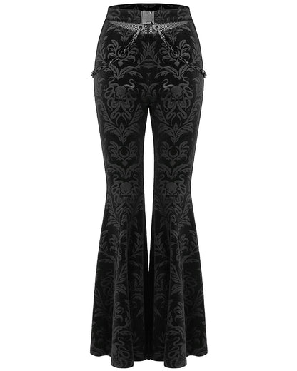 OPK-476 Daily Life Casual Baroque Gothic Velvet Flared Pants