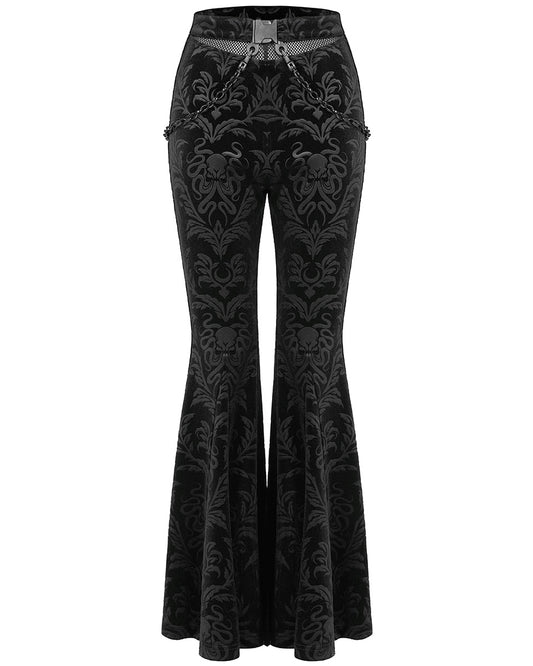 OPK-476 Daily Life Casual Baroque Gothic Velvet Flared Pants