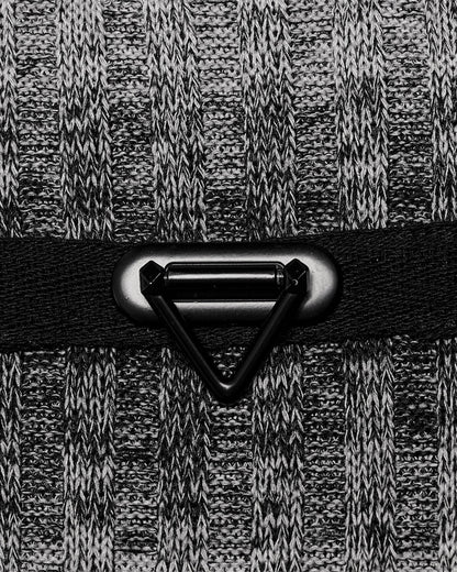 WT-735 Mens Dark Punk Striped Knit Sweater Top - Black & Grey