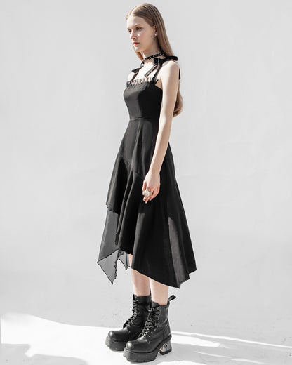 OPQ-1029 Daily Life Asymmetric Gothic Witch Sling Dress