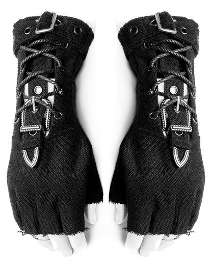 WS-471 Dystopia Mens Apocalyptic Fingerless Gloves