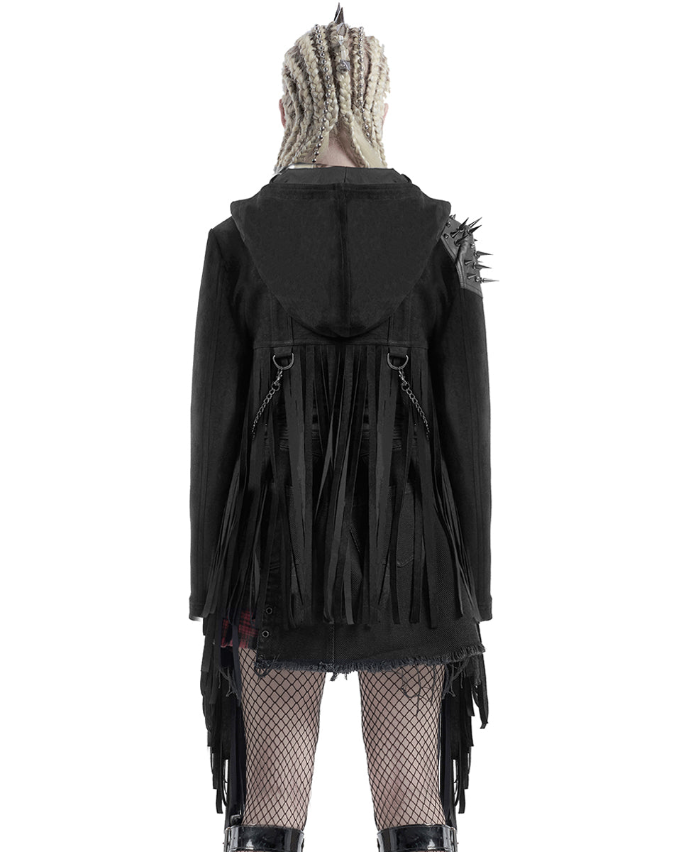 Y-667 Stormrider Womens Apocalyptic Hooded Cropped Biker Jacket