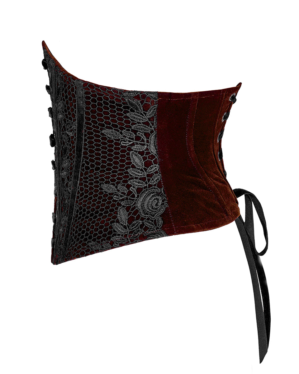 WS-426 Lenore Gothic Cincher Corset - Red Velvet