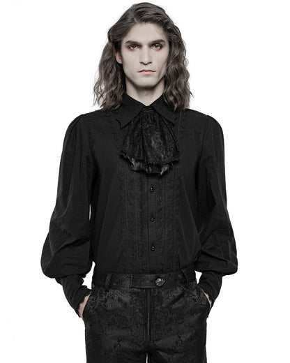 WY-1246 Vallerton Mens Gothic Regency Shirt & Cravat - Black