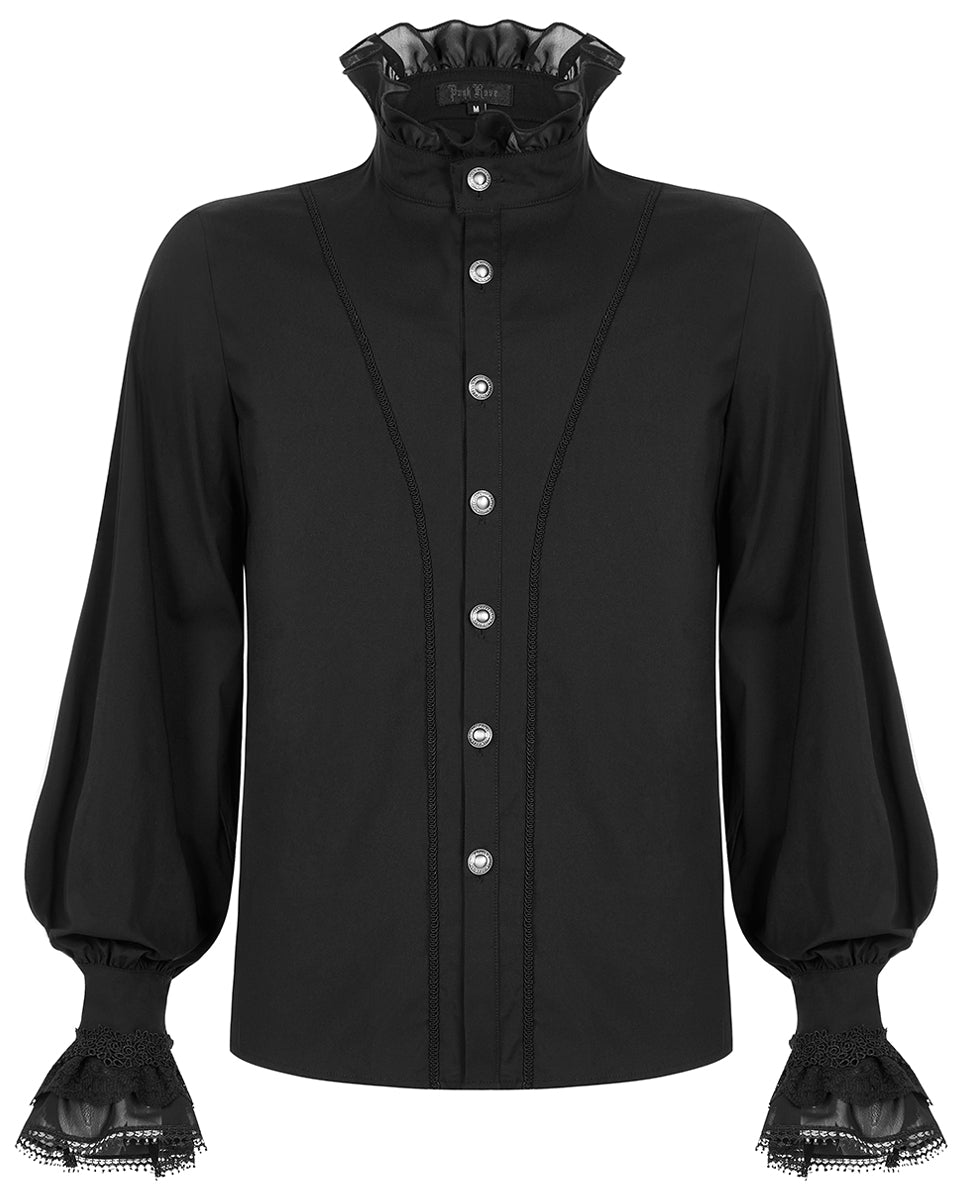 WY-1320 Mens Gothic Aristocrat Shirt - Black