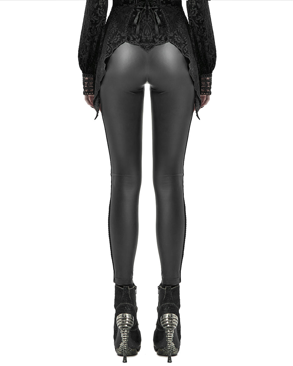 WK-463 Gothic Leggings - Black & Red