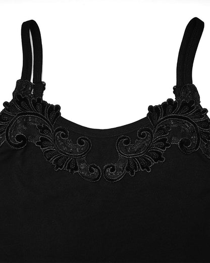 WT-718 Womens Gothic Applique Cami Top