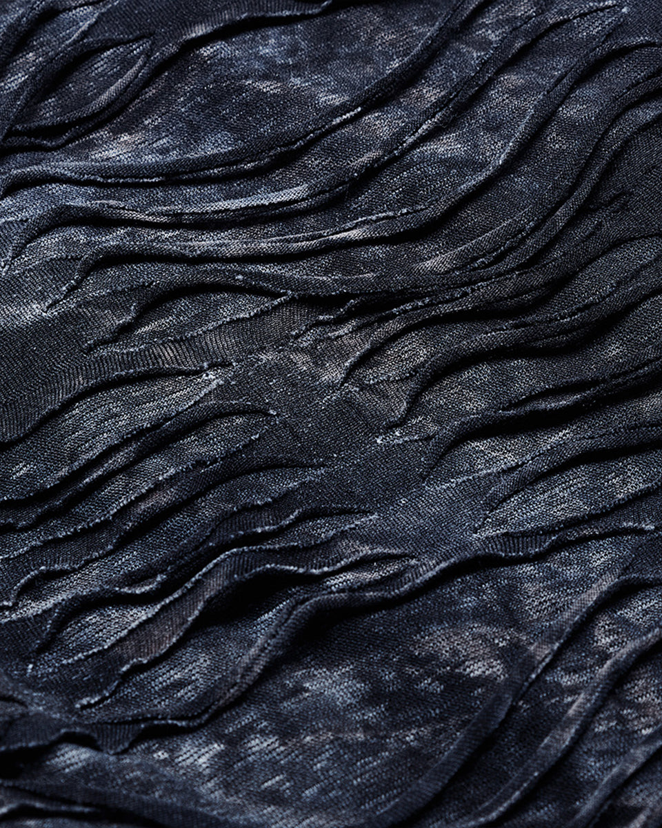 WK-537 Womens Subterrania Shredded Apocalyptic Grunge Leggings - Black & Blue