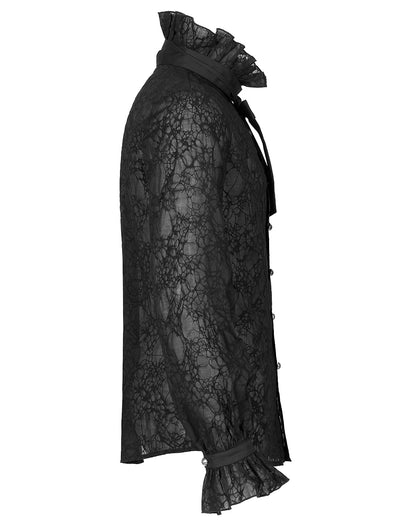 WY-1381 Mens Gothic Aristocrat Textured Dress Shirt & Tie