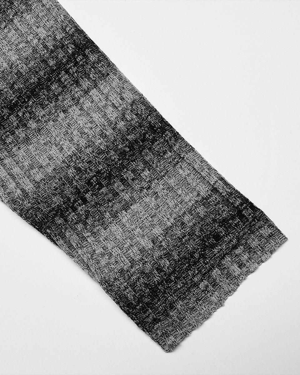 WT-735 Mens Dark Punk Striped Knit Sweater Top - Black & Grey