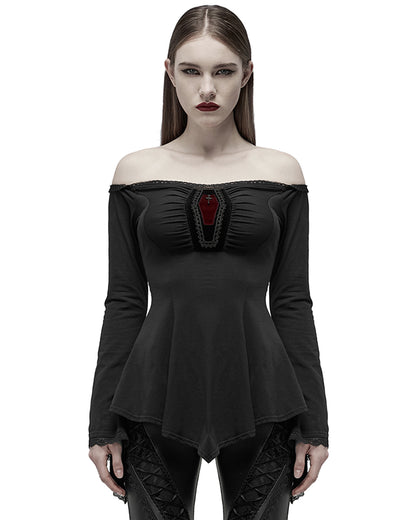 WT-691 Womens Gothic Casket Tunic Top