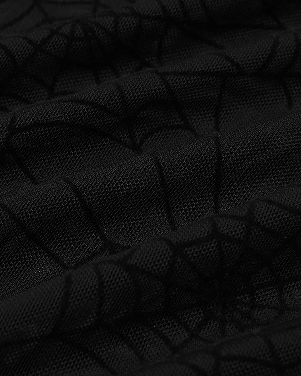 WT-659 Arachnaphilia Womens Spiderweb Mesh Off-Shoulder Top - Black