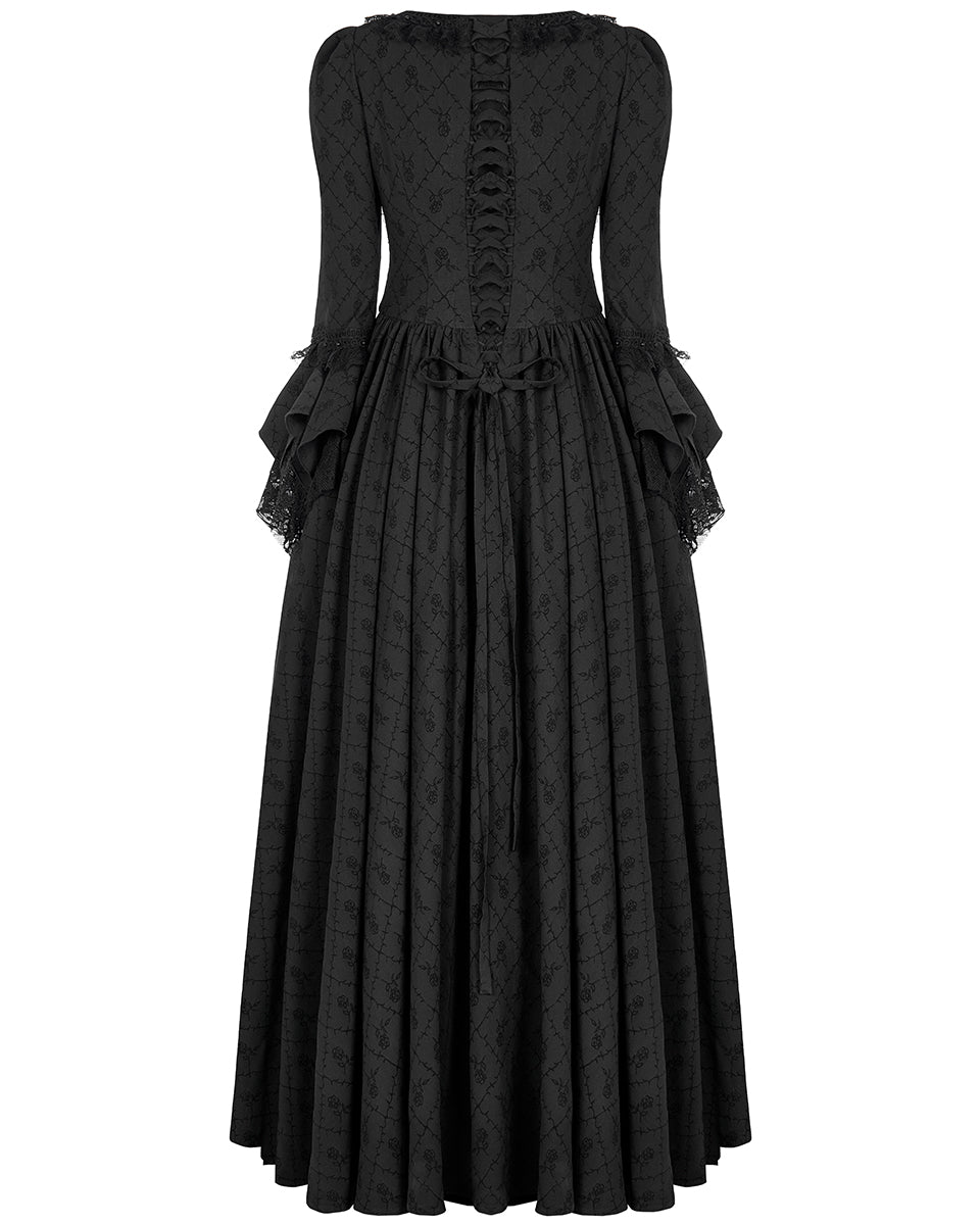 WQ-600 Womens Gothic Thorned Rose Gown Dress