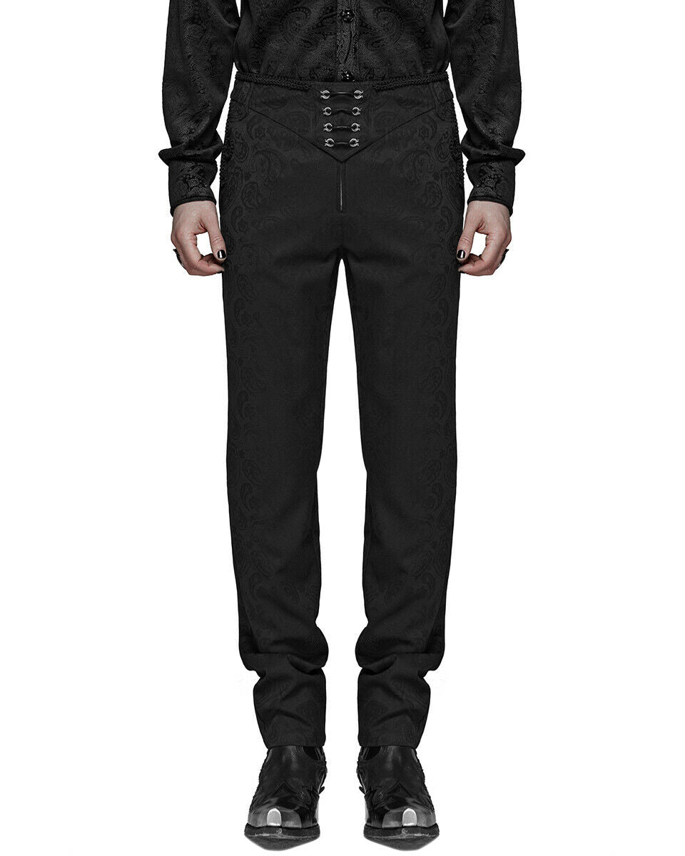 WK-385 Mens Gothic Steampunk Pants - Black