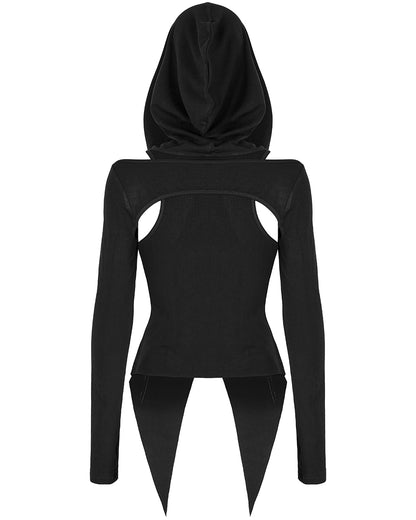 OPT-843 Daily Life Womens 2-Piece Cyberpunk Hooded Tank Top Set