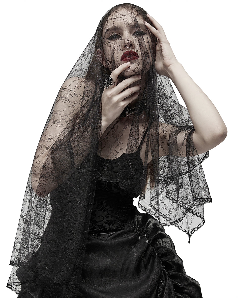 WS-492 Womens Gothic Sheer Lace Veil